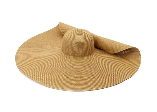 Vente en gros de chapeaux de soleil de plage à large bord de paille